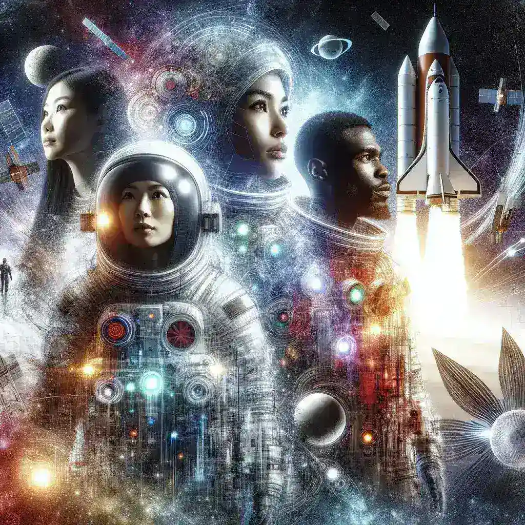 "Imagem de uma espaçonave futurista explorando o espaço, simbolizando inovações em startups espaciais e o futuro da exploração cósmica."
